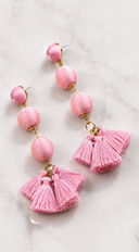 Tiare Tassel Drop Earrings - Pink