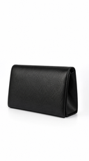 Luna Shine Faux Leather Clutch Purse - Black