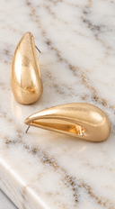 Via Matte Teardrop Earrings - Gold