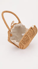 Sea Shell Bamboo Clutch Bag - Beige