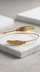 Feather Arm Cuff Bracelet - Gold