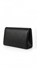 Luna Shine Faux Leather Clutch Purse - Black