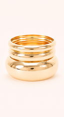 High Shine Stacked 3 Piece Bangle Set - Gold