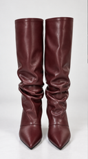 Nerina Pointed-Toe Knee-high Slouch Boots - Wine