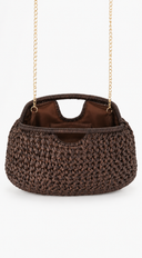 Raya Straw Woven Clutch Bag - Brown