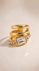 Tula Crystal Layered Ear Cuff Earrings - Gold