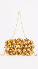 Pearl & Petal Evening Clutch - Gold