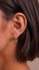 Yola 14k Gold Dipped 3/4" Hoop Earrings - Gold