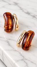 Kia Double Hoop Earrings - Brown