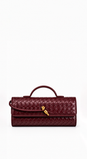 Milano Woven Clutch Handbag - Burgundy