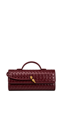 Milano Woven Clutch Handbag - Burgundy