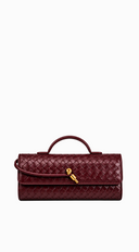 Milano Woven Clutch Handbag - Burgundy