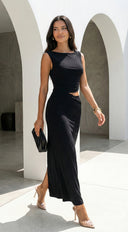 Astra Cut Out Maxi Dress - Black