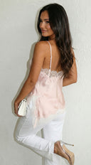 Vienna Lace Satin Cami - Pink