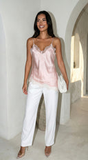 Vienna Lace Satin Cami - Pink