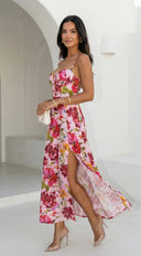 Floréa Bodice Floral Maxi Dress - Pink