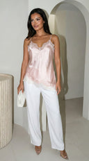 Vienna Lace Satin Cami - Pink
