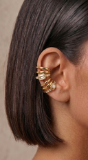 Tula Crystal Layered Ear Cuff Earrings - Gold