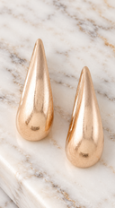 Via Matte Teardrop Earrings - Gold