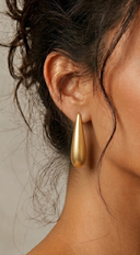 Via Matte Teardrop Earrings - Gold