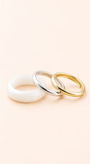Gabby Multi Resin 3 piece Bangle Bracelet - Gold