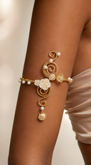 Amalfi Floral Pearl Arm Cuff - Gold
