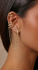 Zaria Draped Chain Ear Cuff Earrings - Gold