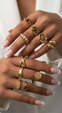 Genevieve Luxe 10 Piece Ring Set - Gold
