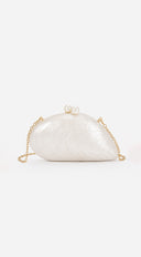 Nacre Marble Clutch - Cream