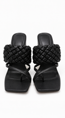 Ravello Woven Block Heel Sandals - Black