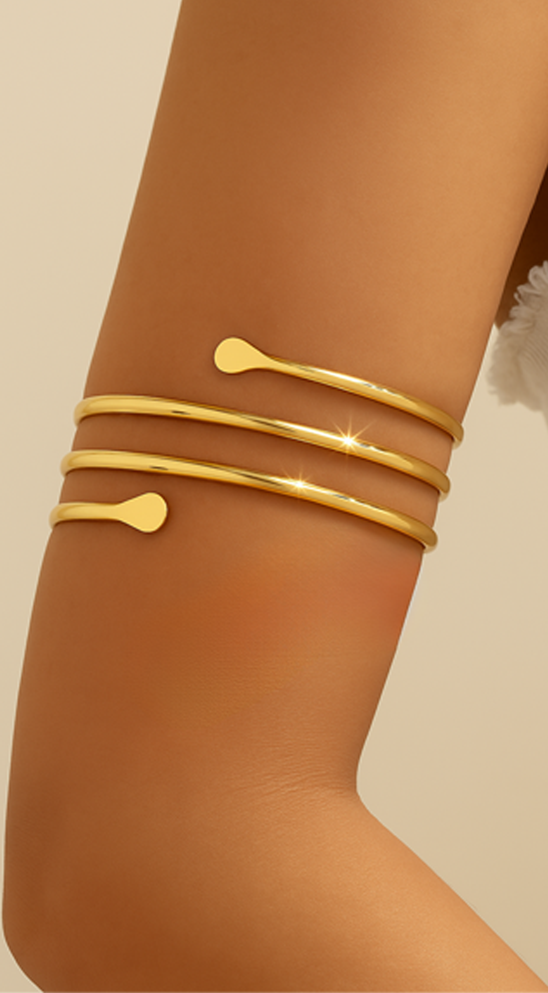 Triple Wrap Arm Cuff Bracelet -Gold