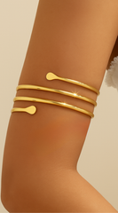 Triple Wrap Arm Cuff Bracelet -Gold
