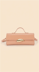 Verona Faux Leather Clutch Bag - Nude