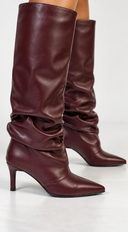 Nerina Pointed-Toe Knee-high Slouch Boots - Wine