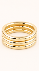 Zaral Polished 3 Piece Bangle Bracelet Set - Gold