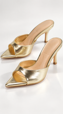 Malina Heeled Mules - Gold