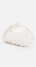 Nacre Marble Clutch - Cream
