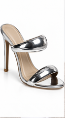 Zarae Single Sole High Heel Mules - Silver