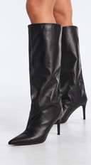 Livia Knee-High Pointed Toe Boots - Black