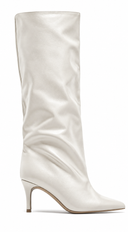 Livia Knee-High Pointed Toe Boots - White