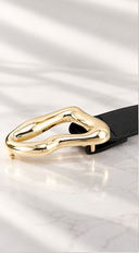 Esme Black Buckle Belt - Gold