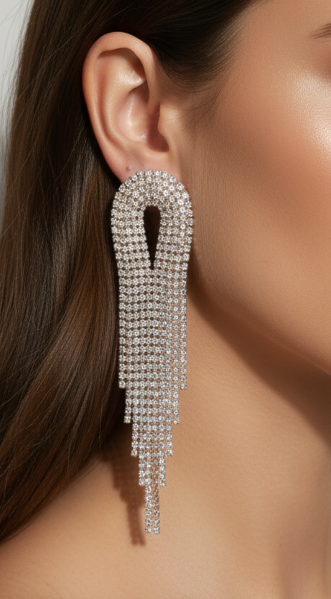 Shine Rhinestone Earrings - Gold