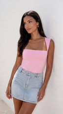 Sutton Square Neck Butter Soft Top - Light Pink