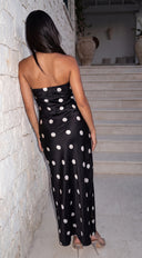 Parisian Polka Dot Maxi Dress - Black