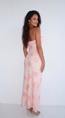 Noelle Strapless Floral Maxi Dress - Pink