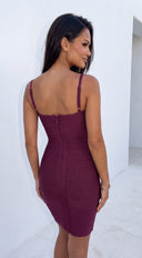 Sorevia Bandage Mini Dress - Wine Red