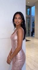 Kaelis Bandage Mini Dress - Rose Gold Foil