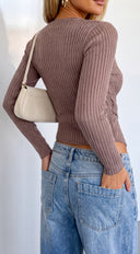 Veylisse Cable Knit Wrap Sweater - Beige