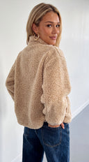Kavelle Reversible Suede Shearling Aviator Jacket - Brown Multi