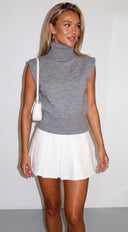 Kivie Pleated Mini Skort - Off White